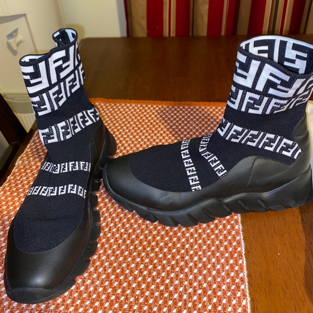 Fendi black sock sneakers